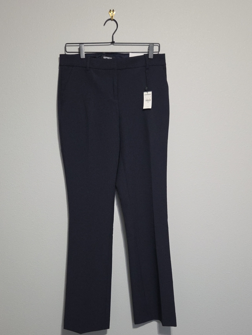 Express Navy Straight-Leg Work Trousers